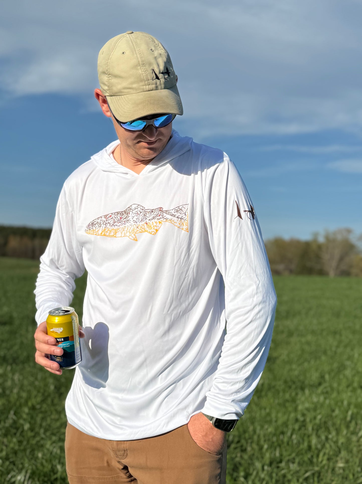 North Fly Premium UPF 50 Lightweight - long sleeve hoodie - Brown - NC Trout Waters