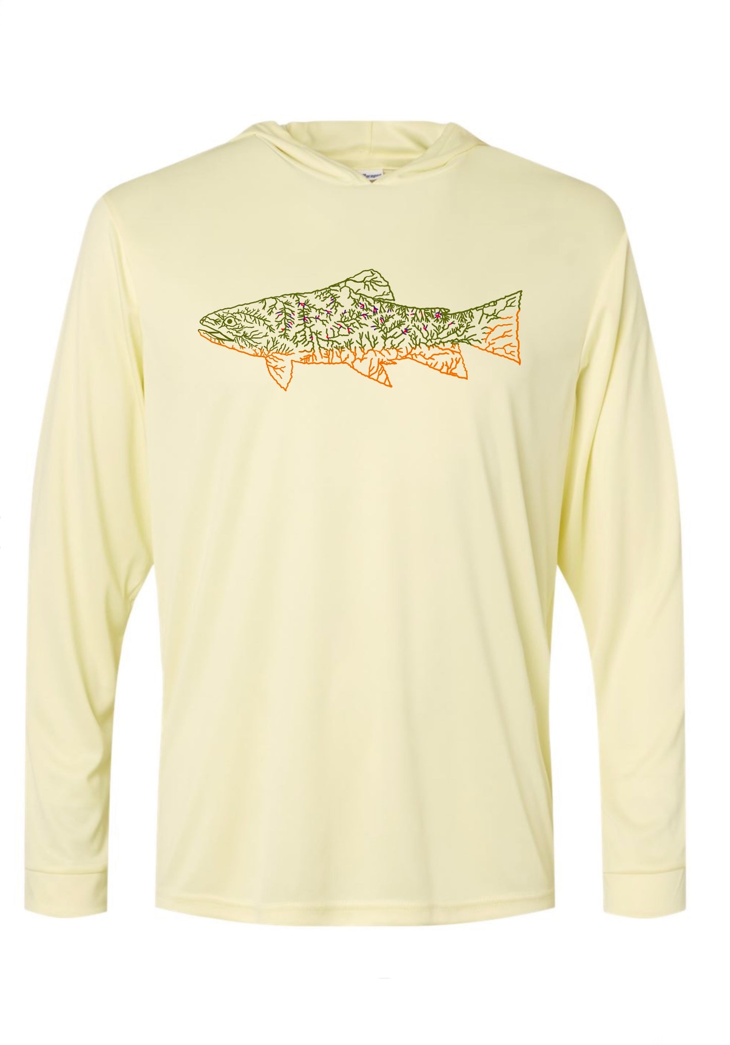 North Fly Premium UPF 50 Lightweight - long sleeve hoodie - Brookie - NC Trout Waters