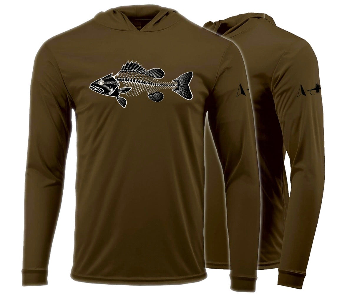 North Fly Premium UPF 50 Lightweight - long sleeve hoodie - Small Mouth Skeleton