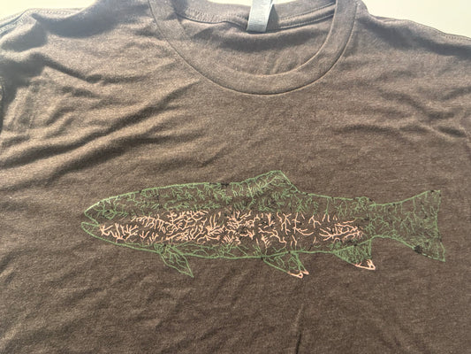 North Fly Premium Tshirt - Rainbow - NC Trout Waters