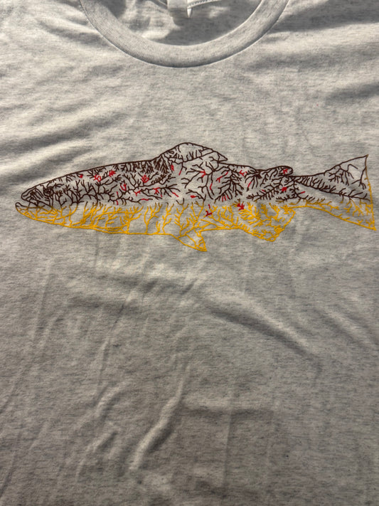 North Fly Premium Tshirt - Brown - NC Trout Waters
