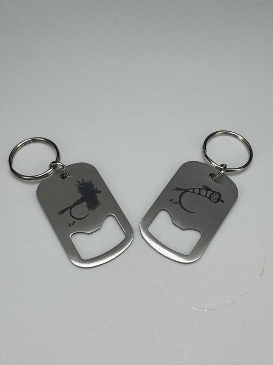 Fly Engraved Keychain Bottle Opener