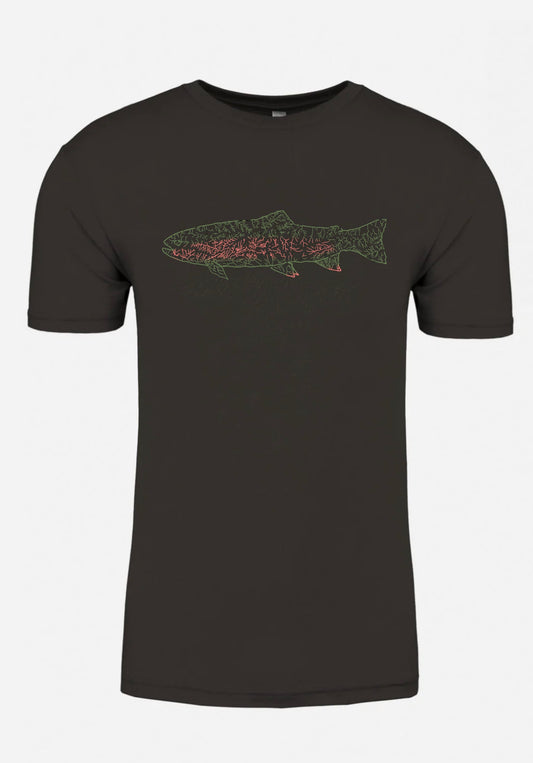 North Fly Premium Tshirt - Rainbow - NC Trout Waters