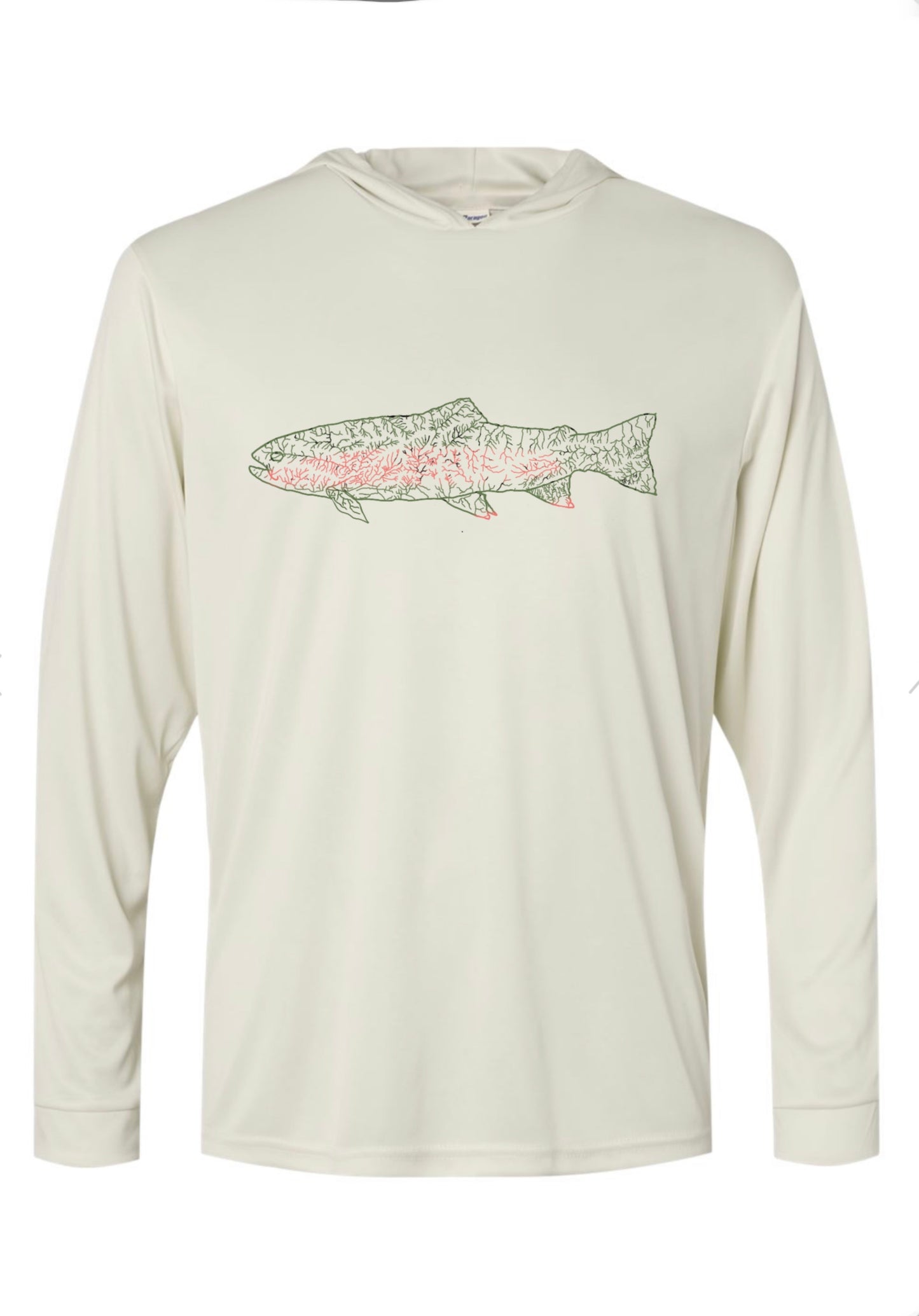 North Fly Premium UPF 50 Lightweight - long sleeve hoodie - Rainbow - NC Trout Waters